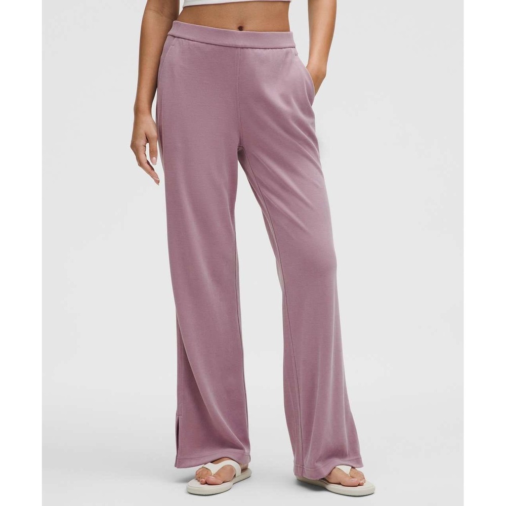 Lululemon Softstreme High-Rise Wide-Leg Pique Pant Lavender Lux LW5HHPS XL